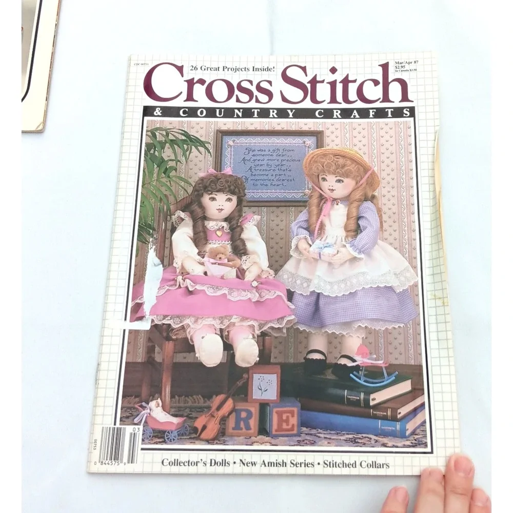 VTG‎ Cross Stitch Country Crafts Magazine 1987 Dolls Easter Christmas Patterns
